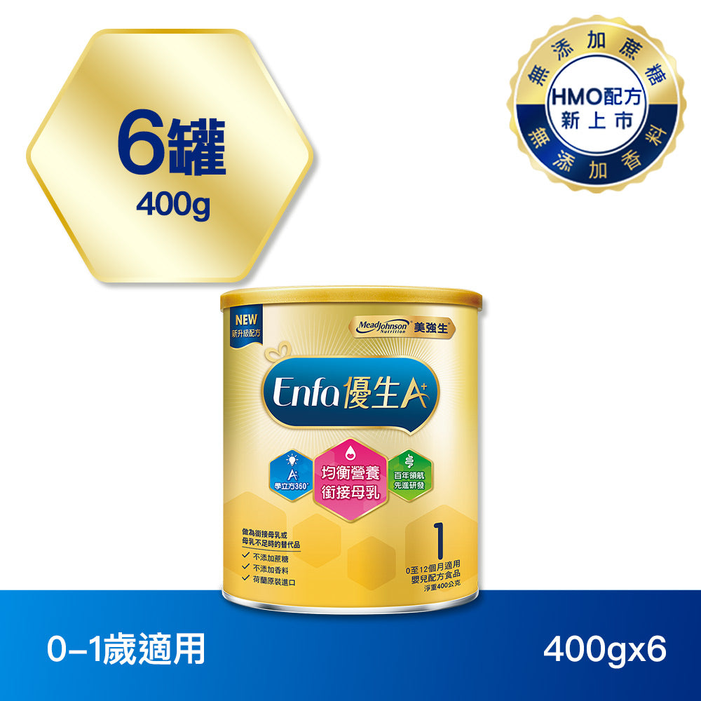 【配方新升級】Enfa A+ 優生嬰兒配方 (新配方) _400gx6罐